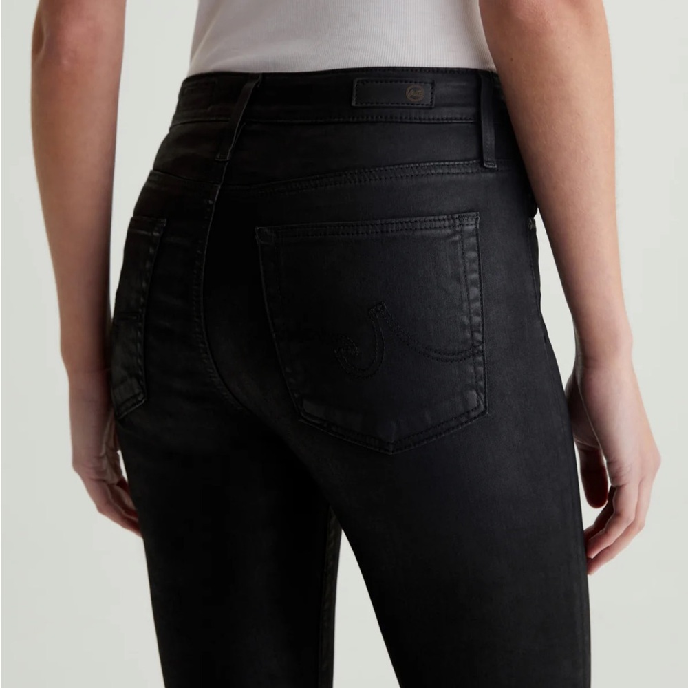 AG leather low rise skinny ankle pants